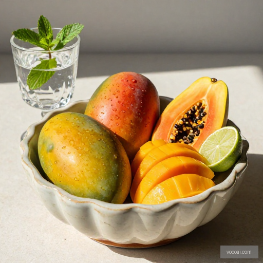 Coctel de frutas tropicales